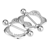 Maxbell 1 Pair Rhinestone Square Geometric Shield NippleRing Mamilo Jewerlry 14g