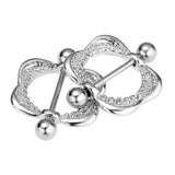 Maxbell 1 Pair Rhinestone Square Geometric Shield NippleRing Mamilo Jewerlry 14g