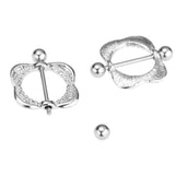 Maxbell 1 Pair Rhinestone Square Geometric Shield NippleRing Mamilo Jewerlry 14g