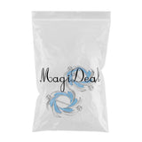 Maxbell 1 Pair Stainless Steel Enamel Blue Shield Straight Barbell NippleRing 14g