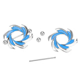 Maxbell 1 Pair Stainless Steel Enamel Blue Shield Straight Barbell NippleRing 14g