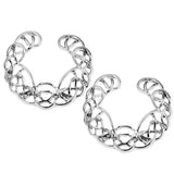 Maxbell 1 Pair Hollow Stainless Steel Floral Round Circle Clip On Mamilo Ring