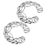 Maxbell 1 Pair Hollow Stainless Steel Floral Round Circle Clip On Mamilo Ring
