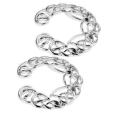 Maxbell 1 Pair Hollow Stainless Steel Floral Round Circle Clip On Mamilo Ring