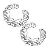 Maxbell 1 Pair Hollow Stainless Steel Floral Round Circle Clip On Mamilo Ring