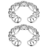Maxbell 1 Pair Hollow Stainless Steel Floral Round Circle Clip On Mamilo Ring