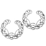 Maxbell 1 Pair Hollow Stainless Steel Floral Round Circle Clip On Mamilo Ring
