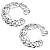 Maxbell 1 Pair Hollow Stainless Steel Floral Round Circle Clip On Mamilo Ring