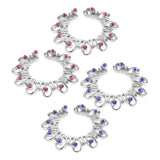 Maxbell 1 Pair Hollow Rhinestone Stainless Steel Floral Clip On Mamilo Ring Blue