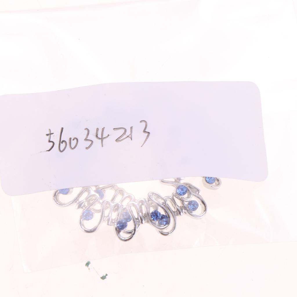 Maxbell 1 Pair Hollow Rhinestone Stainless Steel Floral Clip On Mamilo Ring Blue