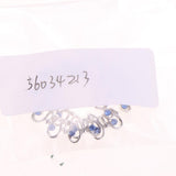 Maxbell 1 Pair Hollow Rhinestone Stainless Steel Floral Clip On Mamilo Ring Blue