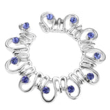 Maxbell 1 Pair Hollow Rhinestone Stainless Steel Floral Clip On Mamilo Ring Blue