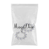 Maxbell 1 Pair Hollow Rhinestone Stainless Steel Floral Clip On Mamilo Ring Blue
