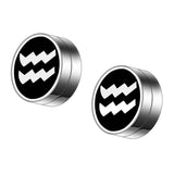 Maxbell Constellation Earrings Clips Stainless Steel Punk Magnet Ear Studs Aquarius