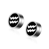 Maxbell Constellation Earrings Clips Stainless Steel Punk Magnet Ear Studs Aquarius