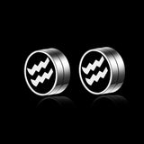 Maxbell Constellation Earrings Clips Stainless Steel Punk Magnet Ear Studs Aquarius