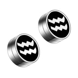 Maxbell Constellation Earrings Clips Stainless Steel Punk Magnet Ear Studs Aquarius