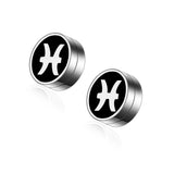 Maxbell Constellation Earrings Clips Stainless Steel Punk Magnet Ear Studs Pisces