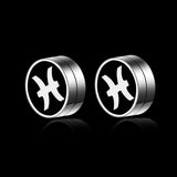 Maxbell Constellation Earrings Clips Stainless Steel Punk Magnet Ear Studs Pisces