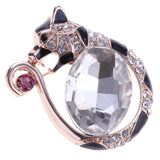 Maxbell Fancy Jewelry Cute Kitten Cat Eye Animal Brooch Corsage Collar Pin Accessory