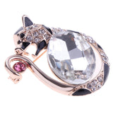 Maxbell Fancy Jewelry Cute Kitten Cat Eye Animal Brooch Corsage Collar Pin Accessory