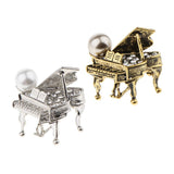 Maxbell Chic Rhinestone Music Piano Brooches Lapel Pin Wedding Jewelry Antique Brass