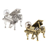 Maxbell Chic Rhinestone Music Piano Brooches Lapel Pin Wedding Jewelry Antique Brass