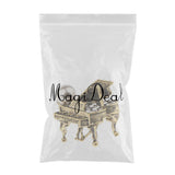 Maxbell Chic Rhinestone Music Piano Brooches Lapel Pin Wedding Jewelry Antique Brass