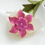 Maxbell Rhinestone Redbud Flower Brooch Pin Women Fashion Jewelry Clothes Accessory