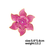 Maxbell Rhinestone Redbud Flower Brooch Pin Women Fashion Jewelry Clothes Accessory