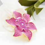 Maxbell Rhinestone Redbud Flower Brooch Pin Women Fashion Jewelry Clothes Accessory