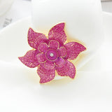 Maxbell Rhinestone Redbud Flower Brooch Pin Women Fashion Jewelry Clothes Accessory