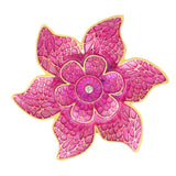 Maxbell Rhinestone Redbud Flower Brooch Pin Women Fashion Jewelry Clothes Accessory