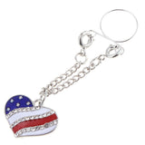 Maxbell 2pcs Crystal Enamel America Flag USA Star Hearts Dangle NippleRing Heart