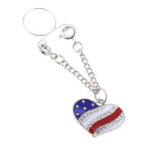 Maxbell 2pcs Crystal Enamel America Flag USA Star Hearts Dangle NippleRing Heart