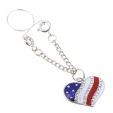Maxbell 2pcs Crystal Enamel America Flag USA Star Hearts Dangle NippleRing Heart