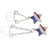 Maxbell 2pcs Crystal Enamel America Flag USA Star Hearts Dangle NippleRing Pentagram
