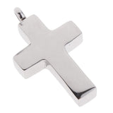 Maxbell Stainless Steel Hollow Cross Cremation Urn Keepsake Pet Pendant Smooth Cross