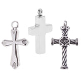 Maxbell Stainless Steel Hollow Cross Cremation Urn Keepsake Pet Pendant Smooth Cross
