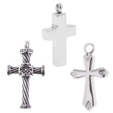 Maxbell Stainless Steel Hollow Cross Cremation Urn Keepsake Pet Pendant Smooth Cross