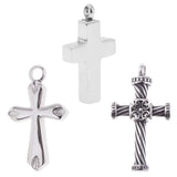 Maxbell Stainless Steel Hollow Cross Cremation Urn Keepsake Pet Pendant Smooth Cross