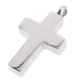 Maxbell Stainless Steel Hollow Cross Cremation Urn Keepsake Pet Pendant Smooth Cross