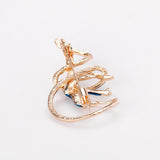 Maxbell Trendy Enamel Sports Gymnastics Brooch Whirling Girls Ribbon Brooches  Red