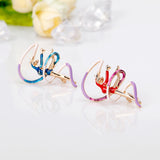 Maxbell Trendy Enamel Sports Gymnastics Brooch Whirling Girls Ribbon Brooches  Red