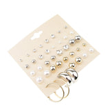 Maxbell 20 Pairs/Pack Assorted Rhinestone Pearl Ball Loop Ring Ear Stud Jewelry Set