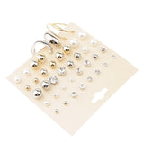 Maxbell 20 Pairs/Pack Assorted Rhinestone Pearl Ball Loop Ring Ear Stud Jewelry Set