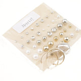 Maxbell 20 Pairs/Pack Assorted Rhinestone Pearl Ball Loop Ring Ear Stud Jewelry Set