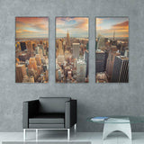Maxbell 3 Panels City Painting Wall Art Picture Print on Canvas for Home Decoration