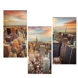 Maxbell 3 Panels City Painting Wall Art Picture Print on Canvas for Home Decoration