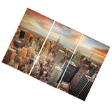 Maxbell 3 Panels City Painting Wall Art Picture Print on Canvas for Home Decoration